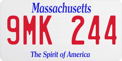 MA license plate 9MK244