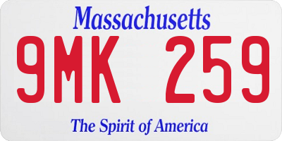 MA license plate 9MK259
