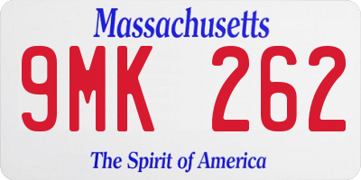 MA license plate 9MK262
