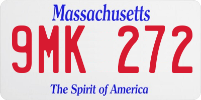 MA license plate 9MK272