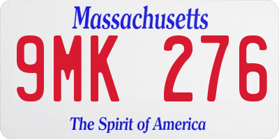 MA license plate 9MK276