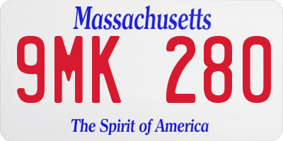 MA license plate 9MK280