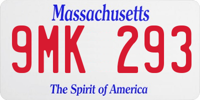 MA license plate 9MK293