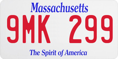 MA license plate 9MK299