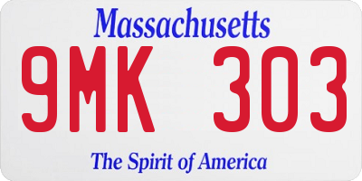 MA license plate 9MK303