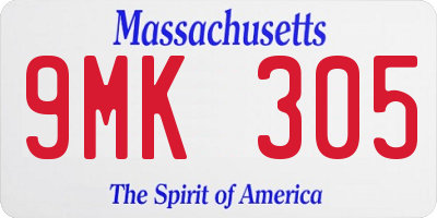 MA license plate 9MK305