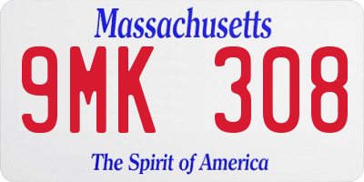 MA license plate 9MK308