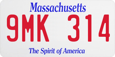 MA license plate 9MK314