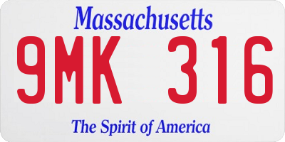 MA license plate 9MK316