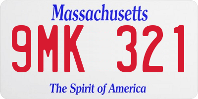 MA license plate 9MK321