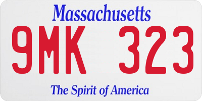 MA license plate 9MK323