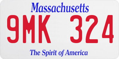 MA license plate 9MK324