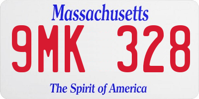 MA license plate 9MK328