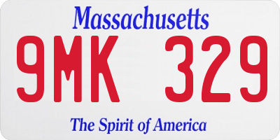 MA license plate 9MK329