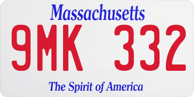 MA license plate 9MK332