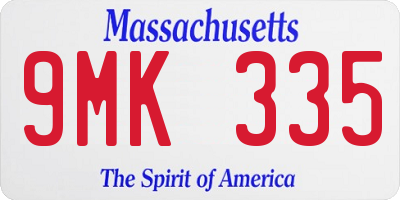 MA license plate 9MK335