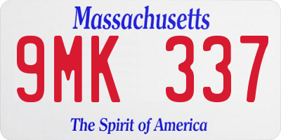 MA license plate 9MK337