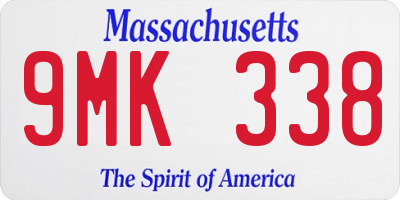 MA license plate 9MK338