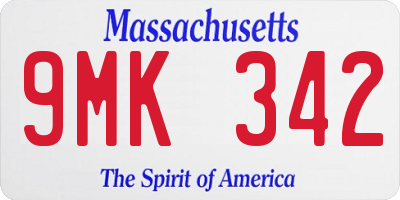 MA license plate 9MK342