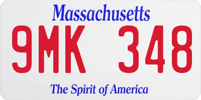MA license plate 9MK348