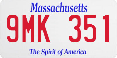 MA license plate 9MK351