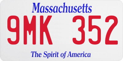 MA license plate 9MK352