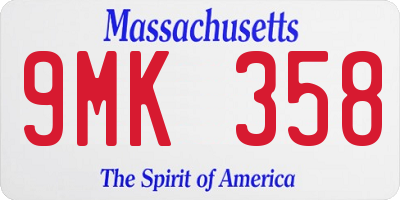 MA license plate 9MK358