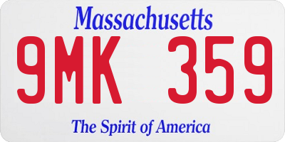 MA license plate 9MK359