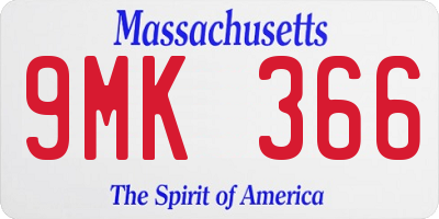 MA license plate 9MK366