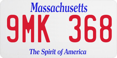 MA license plate 9MK368
