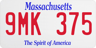 MA license plate 9MK375