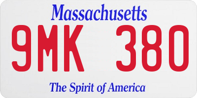 MA license plate 9MK380
