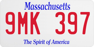 MA license plate 9MK397