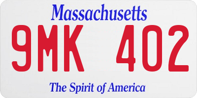 MA license plate 9MK402
