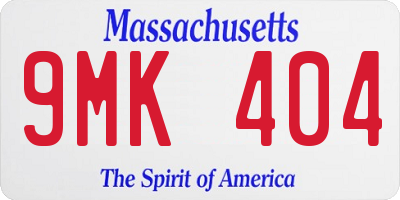 MA license plate 9MK404