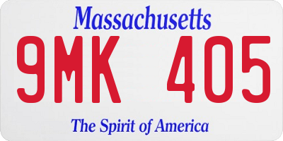 MA license plate 9MK405