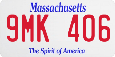 MA license plate 9MK406