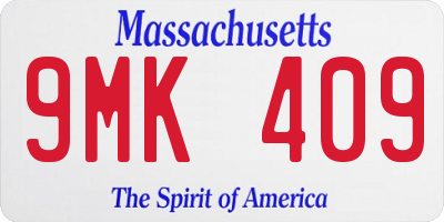 MA license plate 9MK409