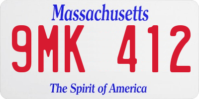 MA license plate 9MK412