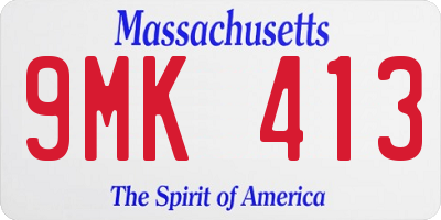 MA license plate 9MK413