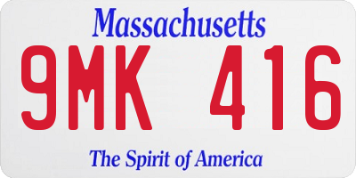 MA license plate 9MK416