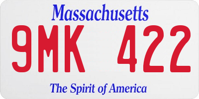 MA license plate 9MK422