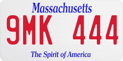 MA license plate 9MK444