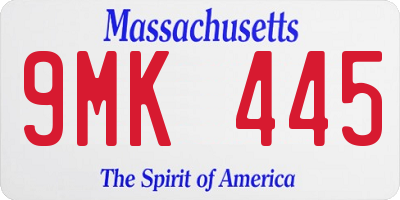MA license plate 9MK445