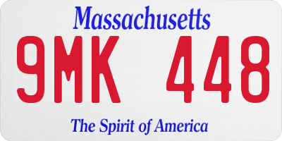 MA license plate 9MK448
