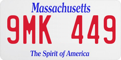 MA license plate 9MK449