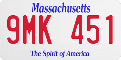 MA license plate 9MK451