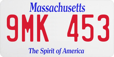 MA license plate 9MK453