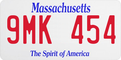 MA license plate 9MK454