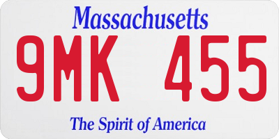 MA license plate 9MK455